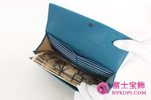 ボッテガヴェネタ シープスキン 長財布 エンパイアブルー 150509V001N4303 【2011年春夏新作】【